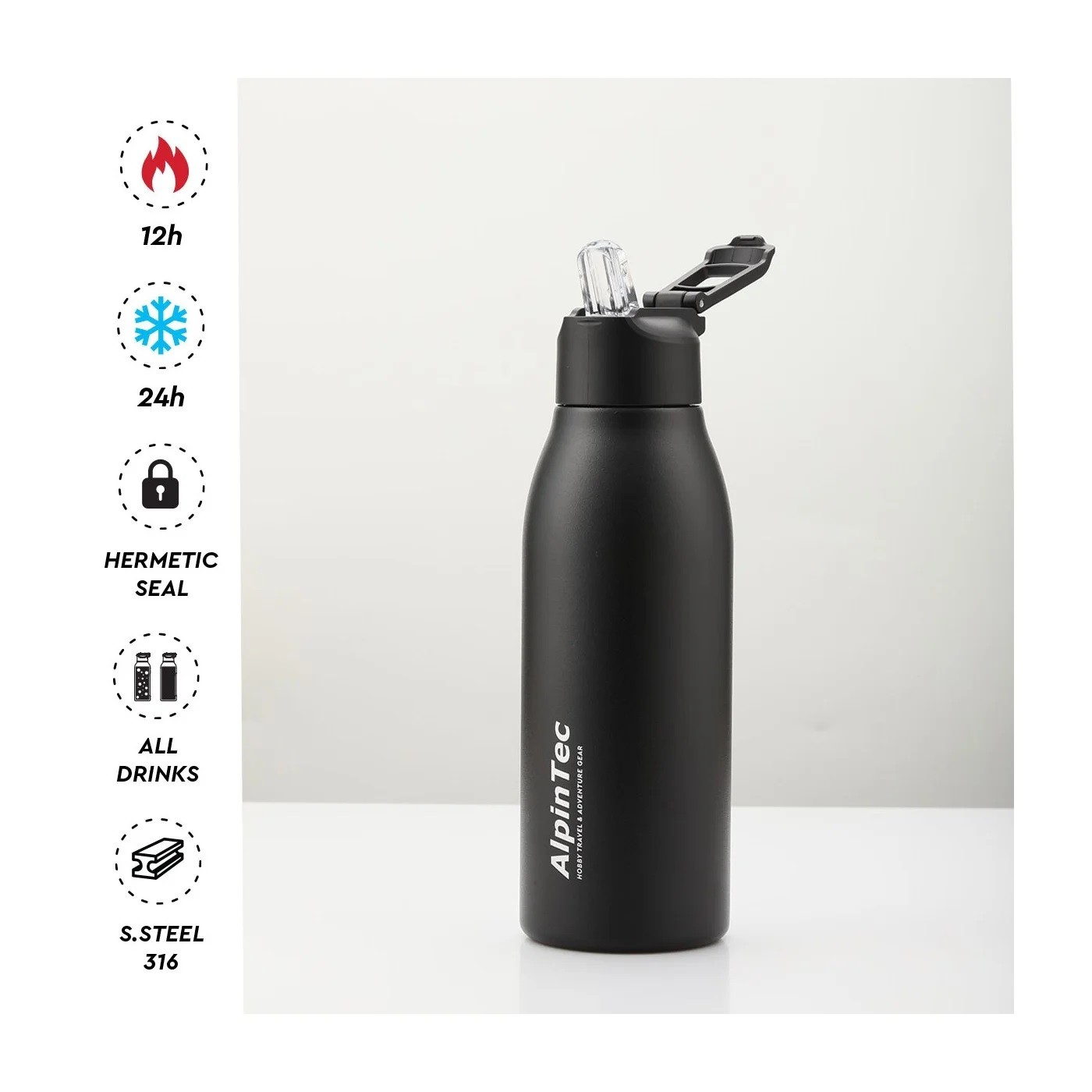 Θερμός 600Ml Fellow Μαύρο, Alpin Tec